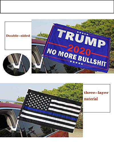 image for Kandice Police-Flags for Car Window, Double-Sided 12 x18 in Thin Blue 