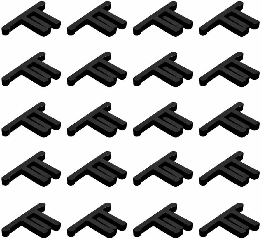 20Pcs Laser Bed Clips for WeCreat Laser Cutter, Parallel & Perpendicular Work Support Clamps for Engraving Stability Easy to Install (Black)