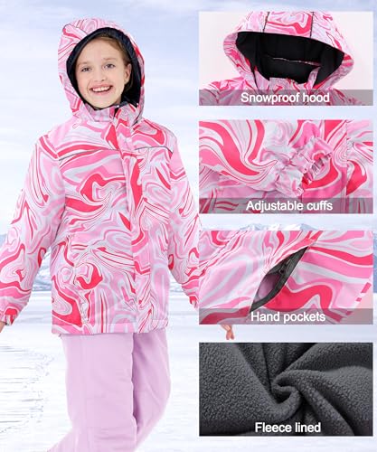Image of Hiheart Boys Girls Winter Ski Jacket & Pants Set 2-Piece Snowsuit