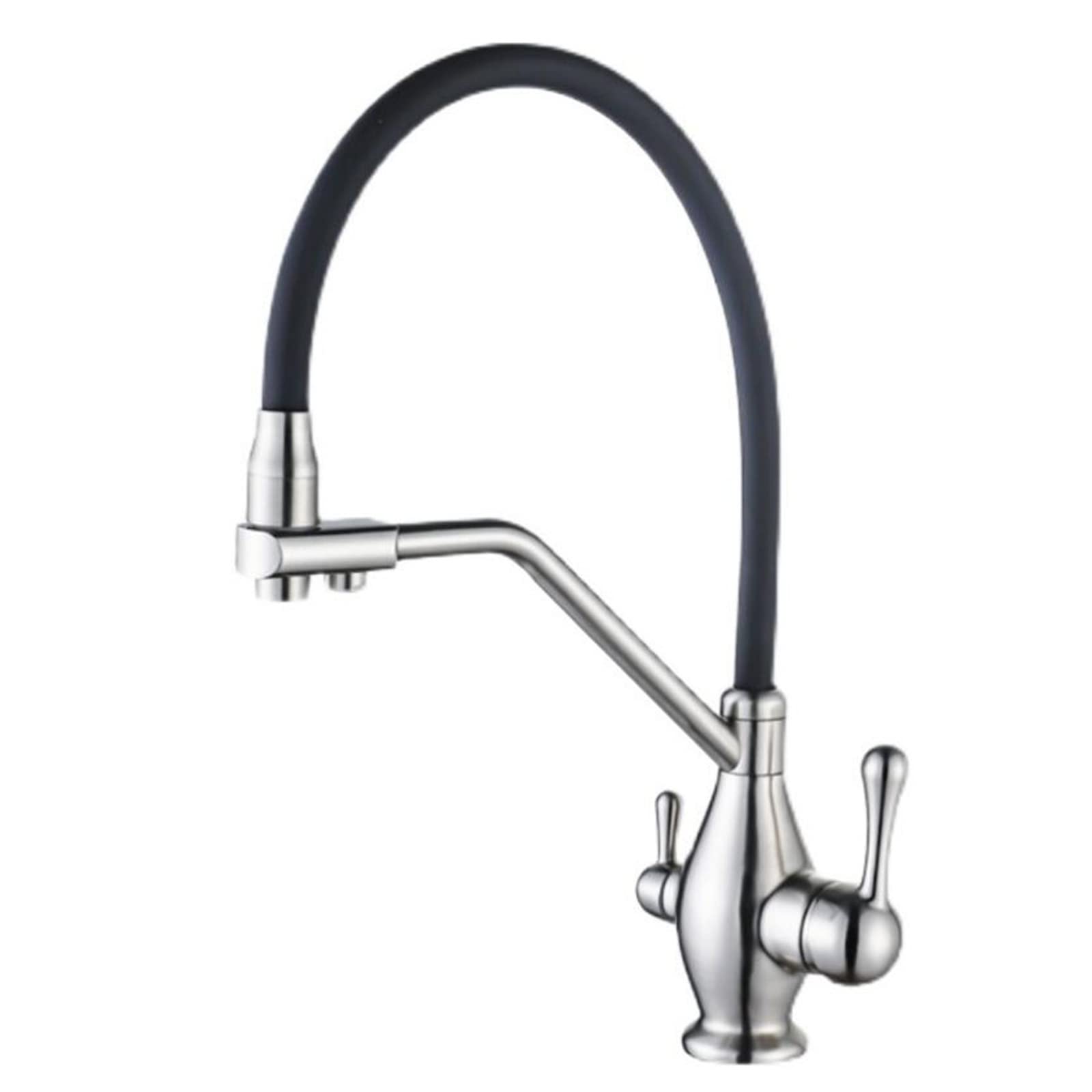 Robinet de cuisine 3 voies rotatif résistant au calcaire laiton blanc eau pure