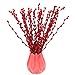 Lanmik 40 Stems 100% Real Plant 21 Inches Long Red Pussy Willow Flowers Pussy Willow Branches New Year's Eve Flowers Red Pussywillows for China Spring Festival New Year's Greetings Home Decor NO VASE