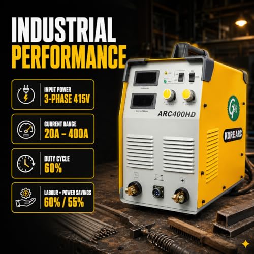 Image of 400 HD Heavy-Duty Welding Machine, 3-Phase ARC Welder, 400A Output, Tubular IGBT Technology, Anti-Stick & VRD, Supports 1.6-4.0mm Electrodes, Industrial Inverter Welder