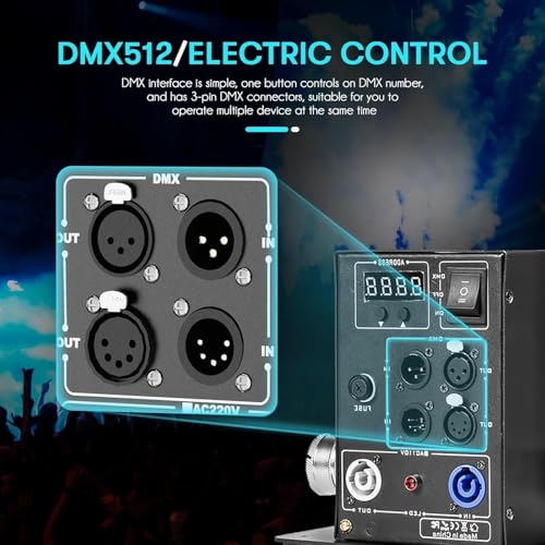 Image of MOKA SFX CO2 Jet Machine with 20ft Hose DMX 512 Control CO2 Cannon Fog Machine Professional Stage Effects for Clubs, Concerts, DJ Events, Parties