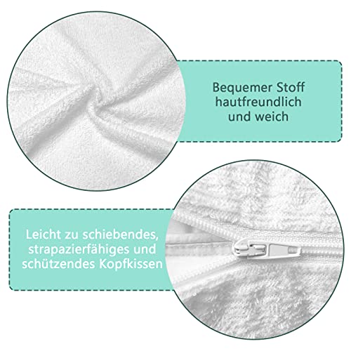 Housse de coussin imperméable 50x70 en coton blanc par 2 - 5