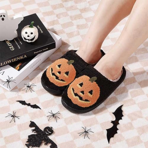 Womens Mens Slippers Retro Memory Foam Halloween Cute Cartoon Warm Lined Slippers Indoor House Home Winter Shoes3