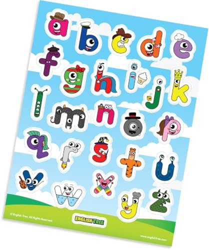 Lowercase Alphabet Letter Stickers - Premium Lowercase Vinyl Stickers, Colorful Stickers for Kids, 8.5" x 11" image 5
