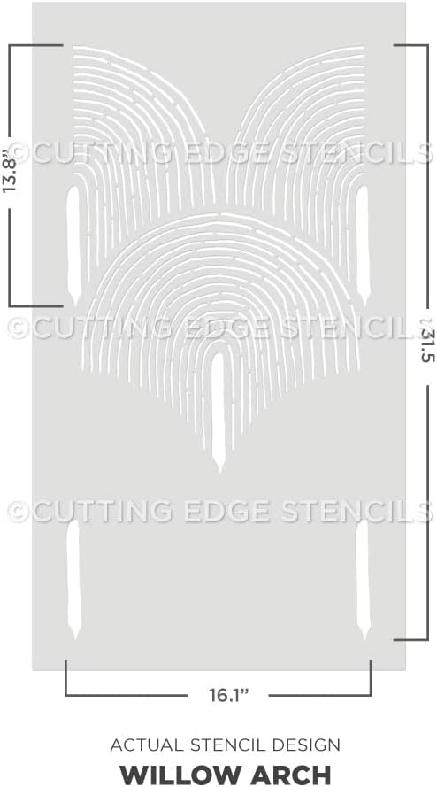 Willow Arch Wall Stencil - Art Deco Inspired Wall Stencil for Easy DIY Room Makeover - Simple Hand Drawn Design for Stunning Feature Wall