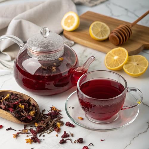 Image of FGO Organic Hibiscus Flowers, Cut and Sifted, Loose Tea, 8oz Resealable Bag, Packaging May Vary (Pack of 1)