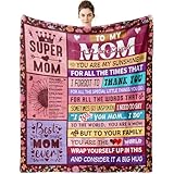 Lookio Chubba to My Mom Blanket, Mother's Day Birthday for Mom from Daughter Son, Mothers Day Blanket for Mom 60'x50', Mama Gifts for Moms