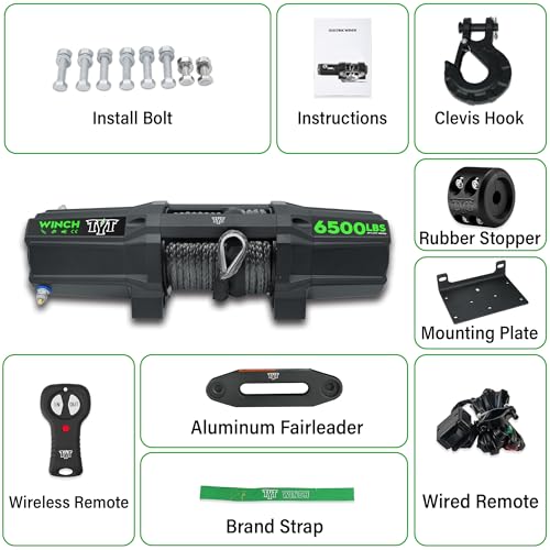 Tyt PP3PL170006 6500 Lb Utv Winch Kit,12 Volt Dc Electric Trailer Winch thumb #6