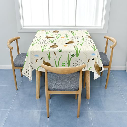 Surwin Mantel Antimanchas Cuadrada, Imprimir Manteles de Mesa Protege la Mesa Modernos Lavable para Decoración Cocina Comedor Fiesta Cumpleaños Jardín (césped,90x90cm)