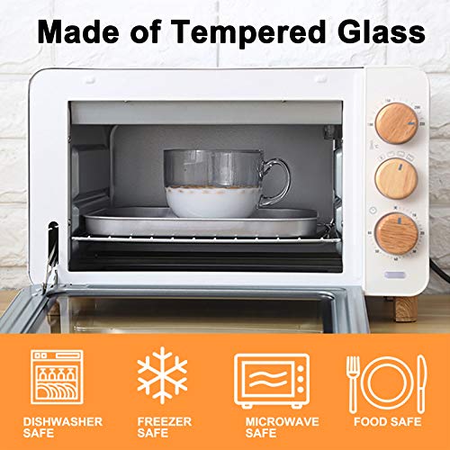DeeCoo Large Glass Coffee Mugs, Wide Mouth Mugs for Soup, Cappuccino, Coffee, Latte, Cereal, Ice Cream, Etc, Set of 4, 17 oz, Dishwasher and Microwave Safe (Premium Tempered Glass)