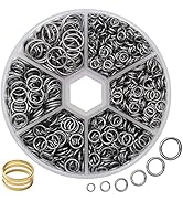 GMMA 1400 Pcs Mixed 6 Sizes/Box Jewelry Making Jump Rings, 4mm 6mm 5mm 7mm 8mm 10mm Jump Rings wi...
