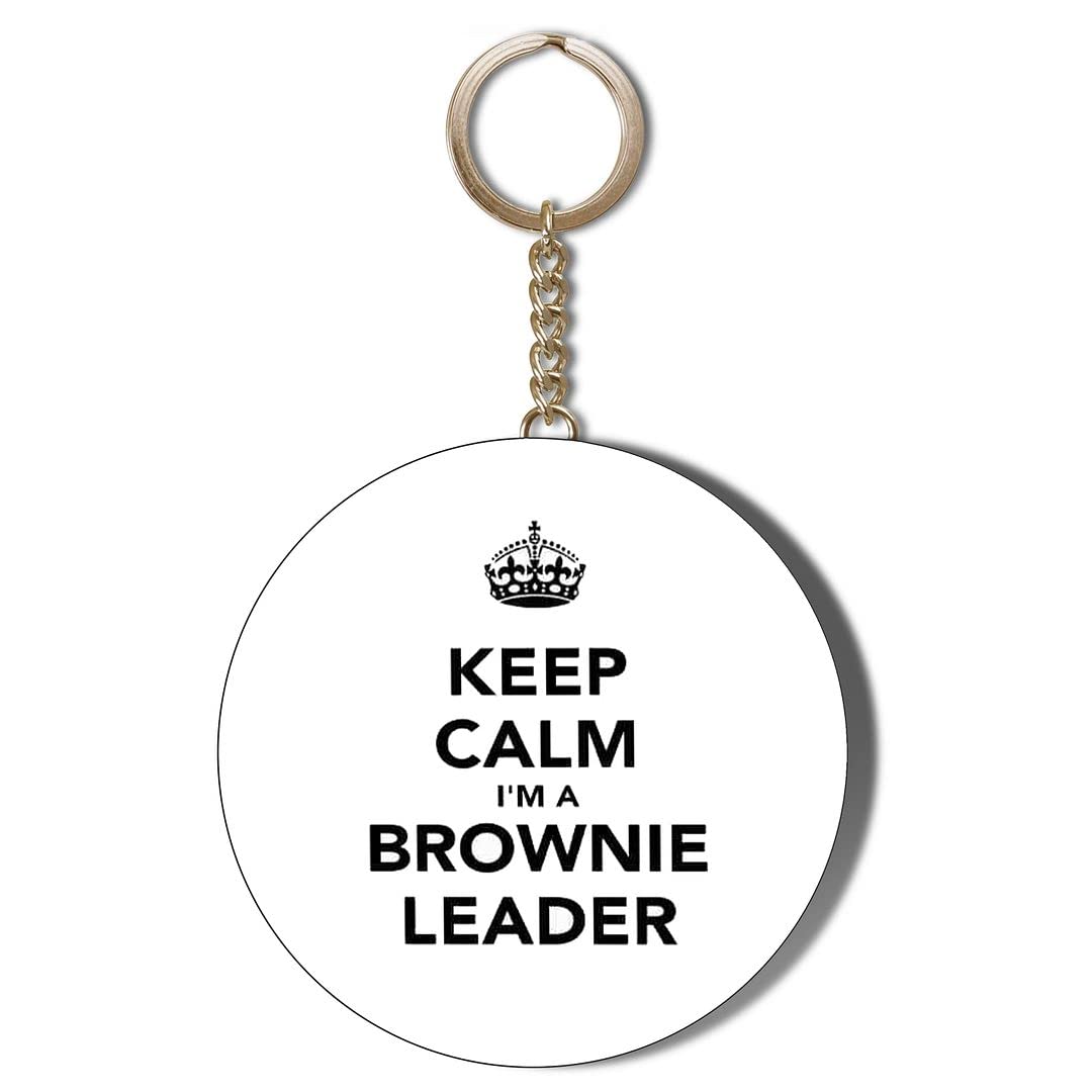 Gift Insanity White Keep Calm I'm A Brownie Leader 55Mm Keyring Bottle Opener