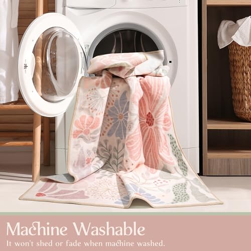Tapete lavable MUJOO 2x3 pies floral no resbala miniatura 3