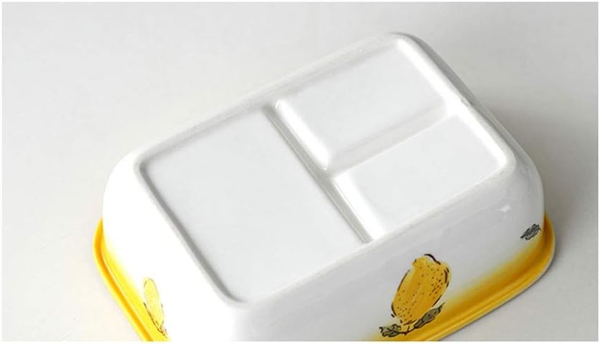 Fresh Box Bento Box Leakproof Lunch Boxes Ceramics Food Storage Containers with 3 Compartments for Kids and Adults Storage Bins Airtight (Style : AX2) (CX2)