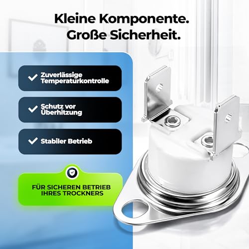 Thermostat-Temperaturschalter KSD301 | Temperaturbegrenzer 160°C mit Originalcode 5432531 5432530 4710711 4710710 passend für Miele Trockner | 3 Jahre Garantie
