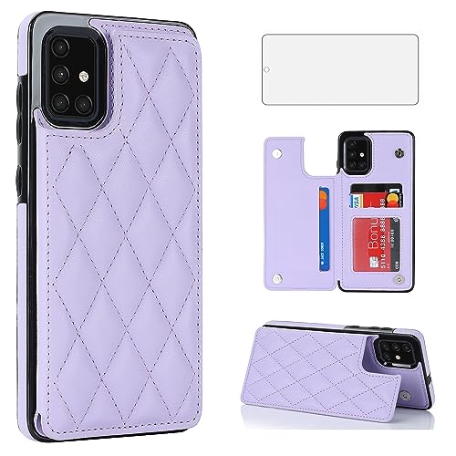 Étui Samsung Galaxy A71 4G Asuwish Housse Portefeuille en Cuir avec Protection Écran