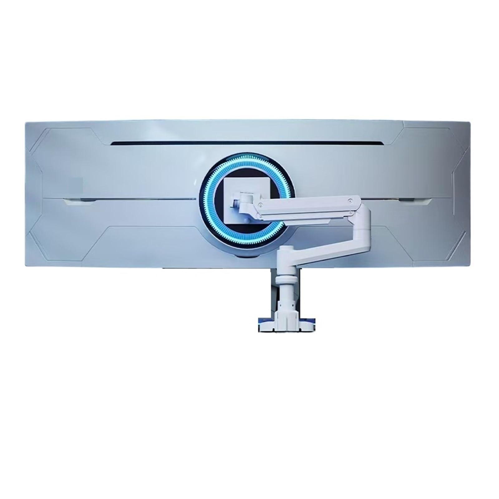 Support moniteur NBYGSC T10 blanc réglable pour libérer l'espace et ajuster l'écran