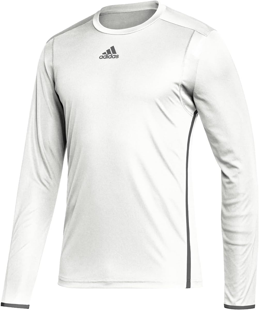 adidas Mens Ti Jersey Crew Neck Long Sleeve Casual Tops Casual - Red