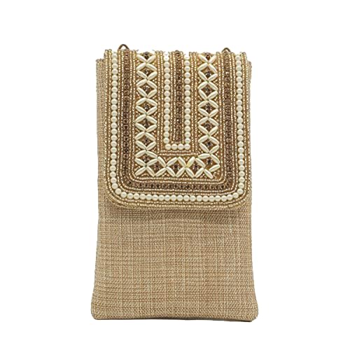 Bag Pepper Jute Fabric Clutch Mobile Pouch Waist Clip Ladies Purse Gift for Women. Stylish and Convenient Accessory for Everyday Use. (Dark Brown) (B09B7ZPL3G) Amazon Price History, Amazon Price Tracker
