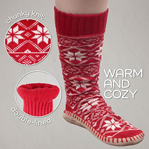 BambooMN Men's Cabin Double Layer Thick Soft Warm Fuzzy Comfy Home Socks, 1 Pair4