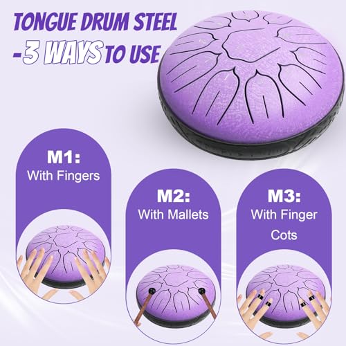 Aedcbaide Buddha Stones Mini Steel Tongue Drum - Image 3