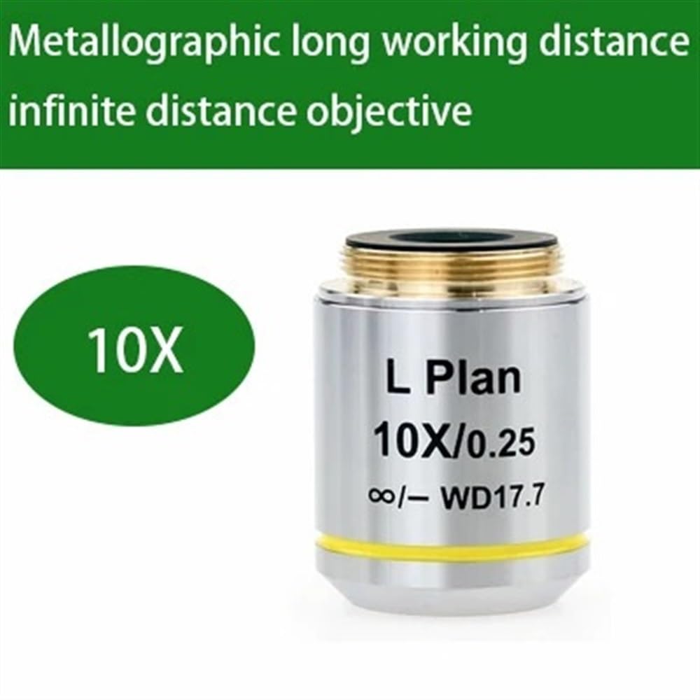 Kit de accesorios para microscopios Plan de larga distancia de trabajo campo infinito objetivo contraste de fase objetivo metalográfico 2,5X 5X 10X 20X 50X 100X lente seca Portaobjetos de microscopio(