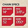 Oregon Chainsaw Chain 3/8" LP Pitch, .050" (1.3 mm) Gauge for 14" (35cm) Bar, 52 Drive Links – Low-kickback Replacement Saw Chain, Fits Earthwise, Echo, Greenworks, Homelite, Ryobi and more #2