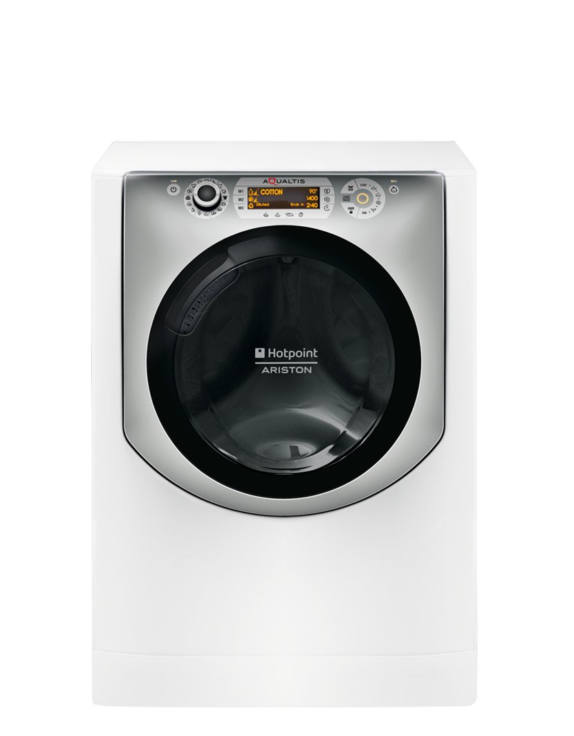 Hotpoint AQS73D 29 EU/​A Lavatrice (Carico frontale, 7kg, 1200RPM, A+++, LCD), Argento, Bianco