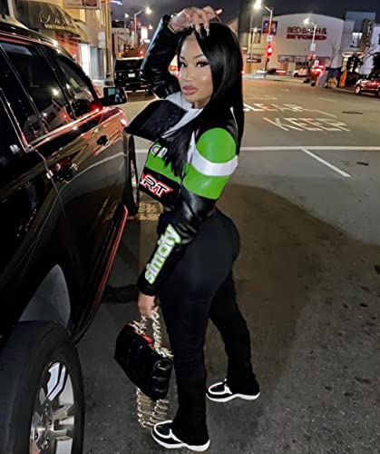 VOIKERDR Leather Jacket Women Zipper Moto Biker Short Leather Jacket Women Bomber Jacket Women Faux Leather Jacket3