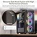 Okinos Oak Wood ATX PC Case, 4 x 120mm ARGB Non-PWM Case Fans Pre-Installed, Type-C Port, Tempered Glass Side Panel, Black Mid-Tower Computer Case, Cypress 5 ARGB