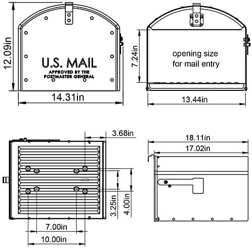 Gibraltar Mailboxes Storehouse Extra Large Capacity Galvanized Steel Black, Post-Mount Mailbox, SH400B01