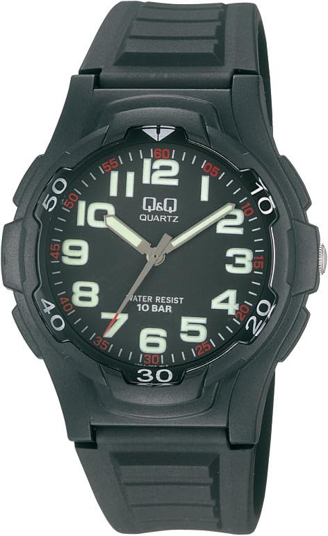 Image of Q&Q Mens Fibre Watch Black Dial 100 Meters Wr