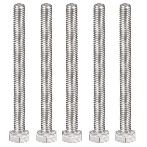 Image of MroMax 15Pcs M6-1 Hex Bolts, M6 x 80mm Hex Head Screws Bolts | 304 Stainless Steel 18-8, Fully Threaded, External Hex Drive, for Thick Plate Through-Fastening and Building Structure
