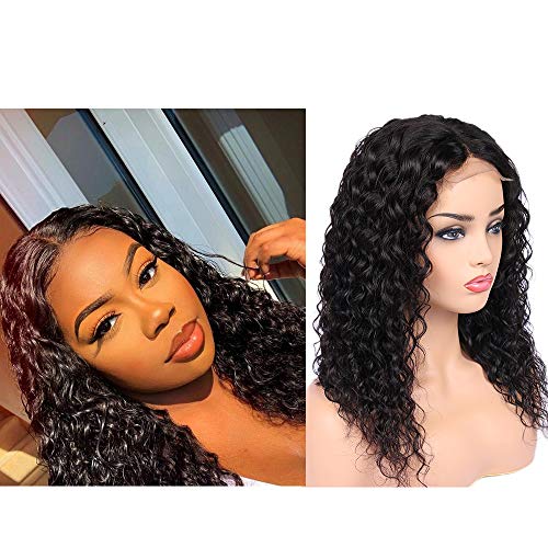 Human Hair Wigs Lace Front 4x4 Closure Wigs Water Wave Brazilian Curly Virgin