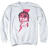 David Bowie Aladdin Sane Adult Crew Sweatshirt White Large