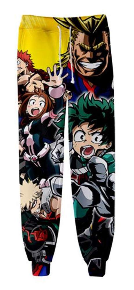 My Hero Academia Anime 3D Imprimé Pantalons de Sport Jogging Cosplay Costume Bas de Survêtement Track Sweatpants Trousers 1172/26 XL