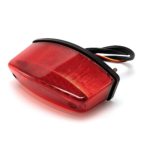 evomosa Motorrad Rücklicht Universal 12V 21 LED Motorrad Weißes Kennzeichen Licht Rotes Rücklicht Brems-Stopp-Lampe (B)