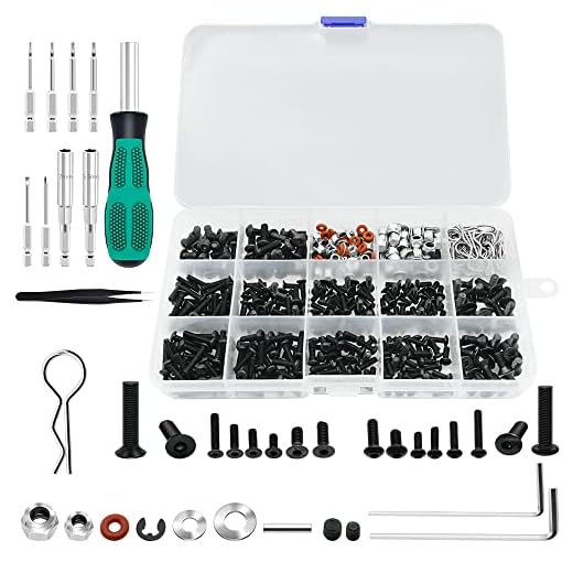 GLOBACT 531PCS RC Screw Kit RC Repair Tool Kit and RC Screwdrivers RC Hex Nut Socket for Axial Redcat HPI Arrma Losi RC4WD 1/8 1/10 1/12 1/16 Scale RC Cars Trucks Crawler Accessories
