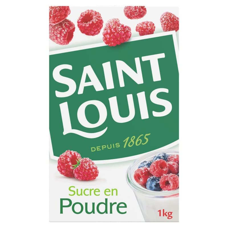 SAINT LOUIS - Sucre En Poudre Classique À Bec Verseur - 1Kg de Douceur Pure Pour Vos Recettes - Idéal pour Cuisiner, Pâtisser et Sucrer Vos Bois - Lot De 4 - Vendu Par Lot