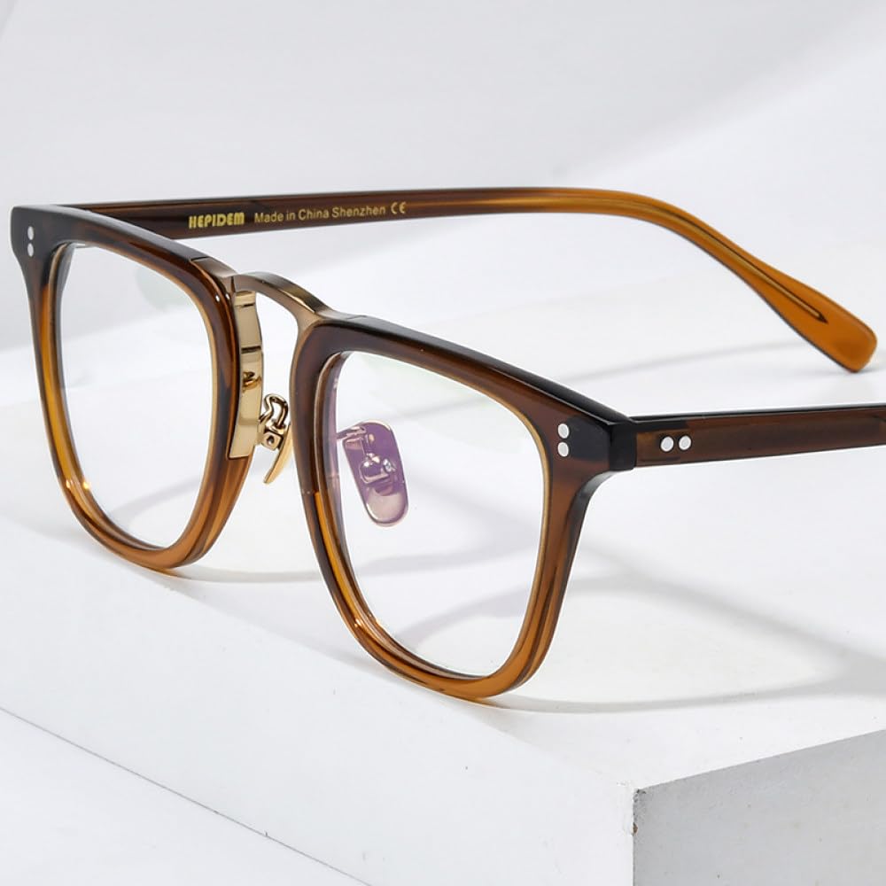 MUTYNE Montura de gafas de acetato para hombre, anteojos cuadrados Retro Vintage, gafas para mujer