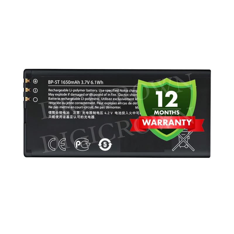 Image of Original BP-5T Battery Compatible for Nokia Lumia 820 - (1450mAh) - 1 Year Warranty