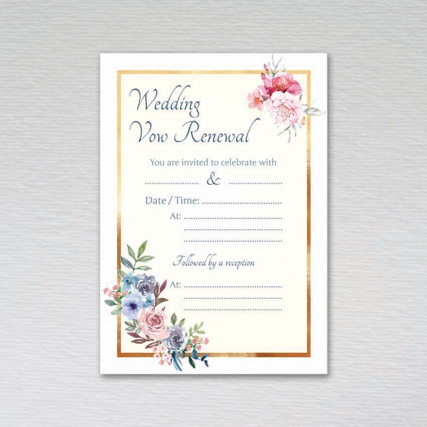 Elegance Wedding Vow Renewal Invitations: Renewal of Vows/Elegance Wedding Vow Renewal Invites (Pack of 50 without Envelopes)