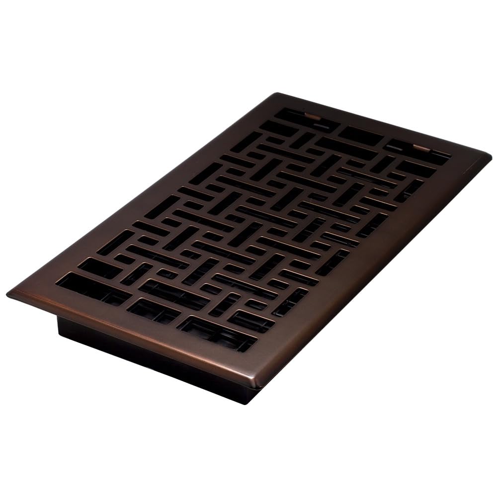 Decor Grates AJH612-RB Oriental Floor Register, Rubbed Bronze Finish, 6 x 12-Inch