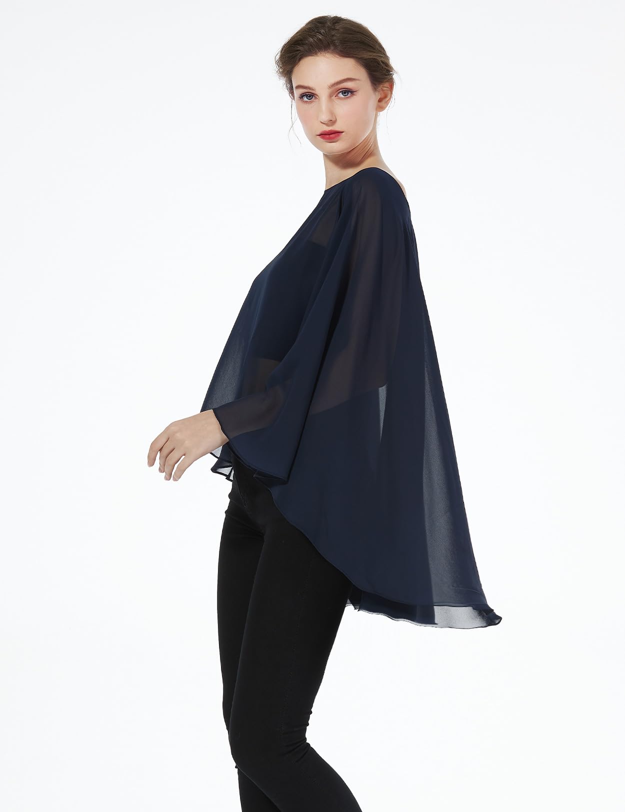BEAUTELICATE Stola Coprispalle Elegante Chiffon Donna Scialle Mantellina Poncho Chiffon Estiva per Cerimonia Sposa Damigella Matrimonio Festa
