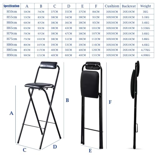 Tabouret debout pour petits bars et table haute réglable avec dossier - 3