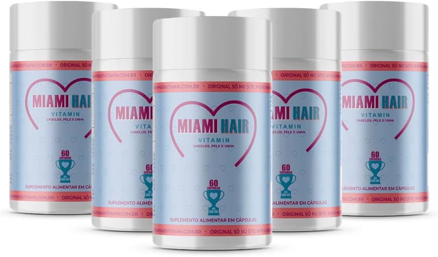 Biotina 45mcg + Silicio inteligente +17 vitaminas é MIAMI HAIR VITAMIN | 300Caps | Complexo de Beleza para Cabelo, Pele e Unhas | Crescimento Acelerado Dos Fios 90X MAIS RÁPIDO…