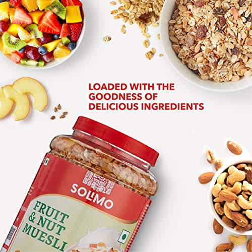 Image of Amazon Brand Solimo - Muesli with Whey 1kg & Amazon Brand Solimo - Fruit and Nut Muesli 1kg