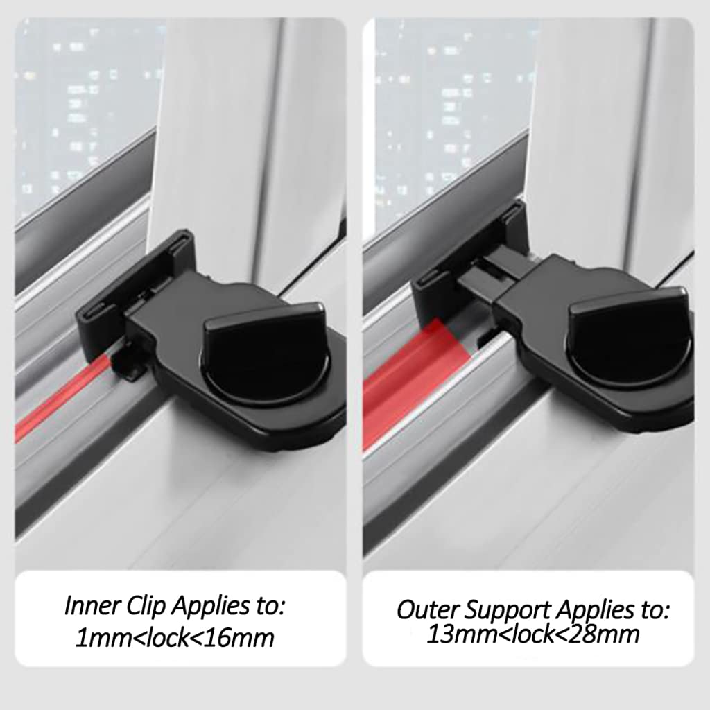 Window Safety Lock & Sliding Door Stopper - Child & Pet Proof, Gray, 2-Pack, No Drill Installation - View #7